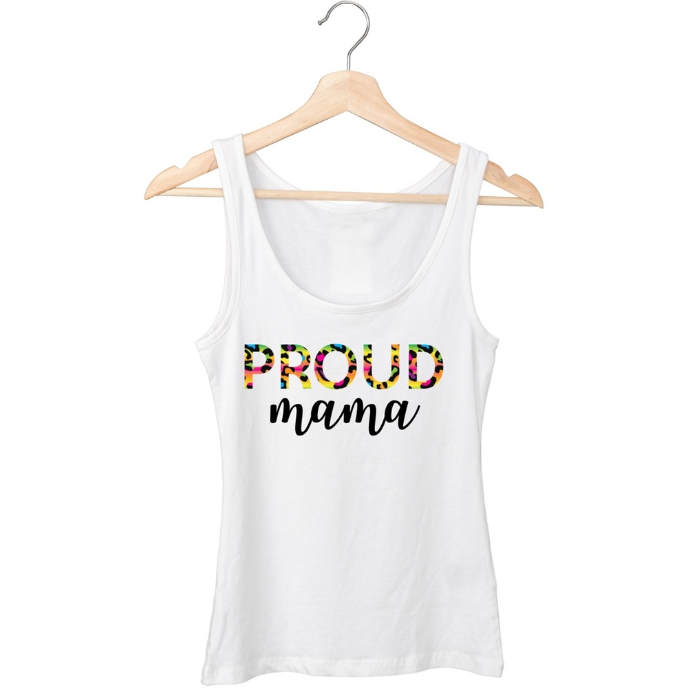 White 'Proud Mama' Pride Month Tank Top - Picture 2 of 9